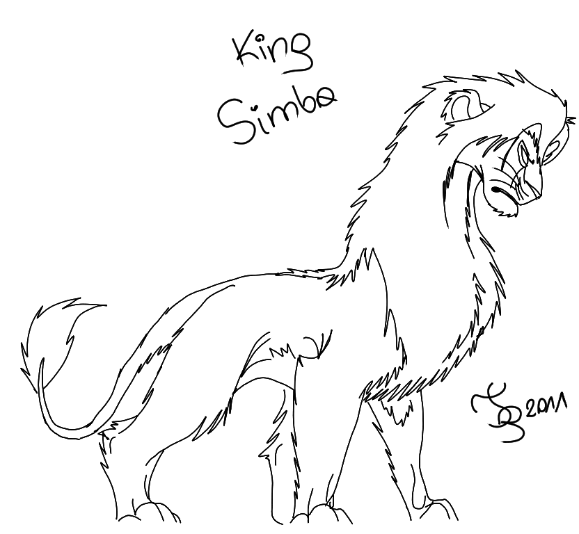 King Simba - free lineart