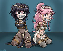 Tharja And Olivia Tape gagged-Commission