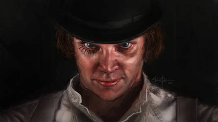 There was me, that is Alex, and my three droogs...