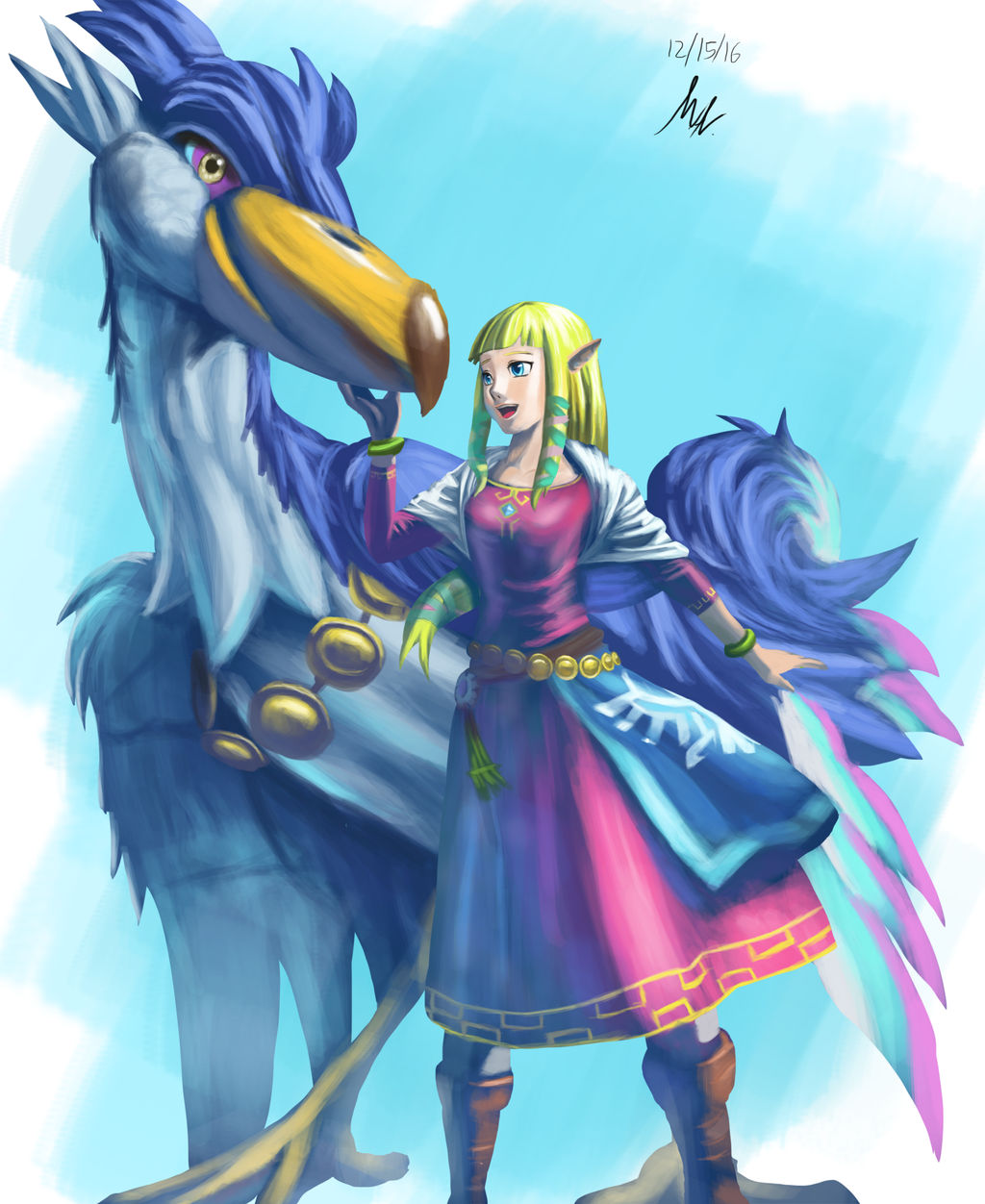 Zelda and Loftwing Study by Smurfboss on DeviantArt