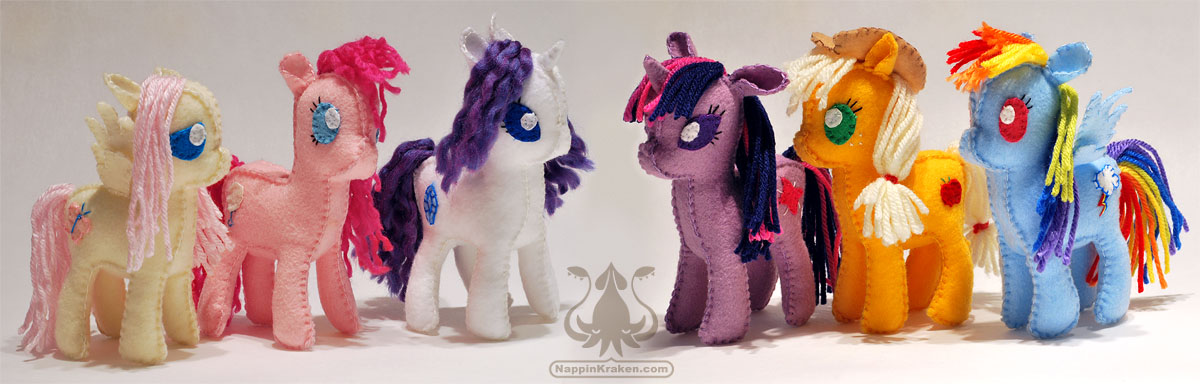 Mane Six Petite Felt Plushies by NappinKraken
