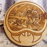 Metroid Samus and Ridley - Wood Medallion