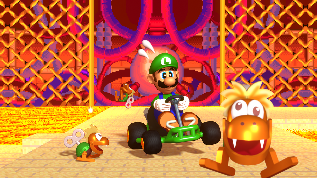 Luigi at GBA Bowser Castle 4