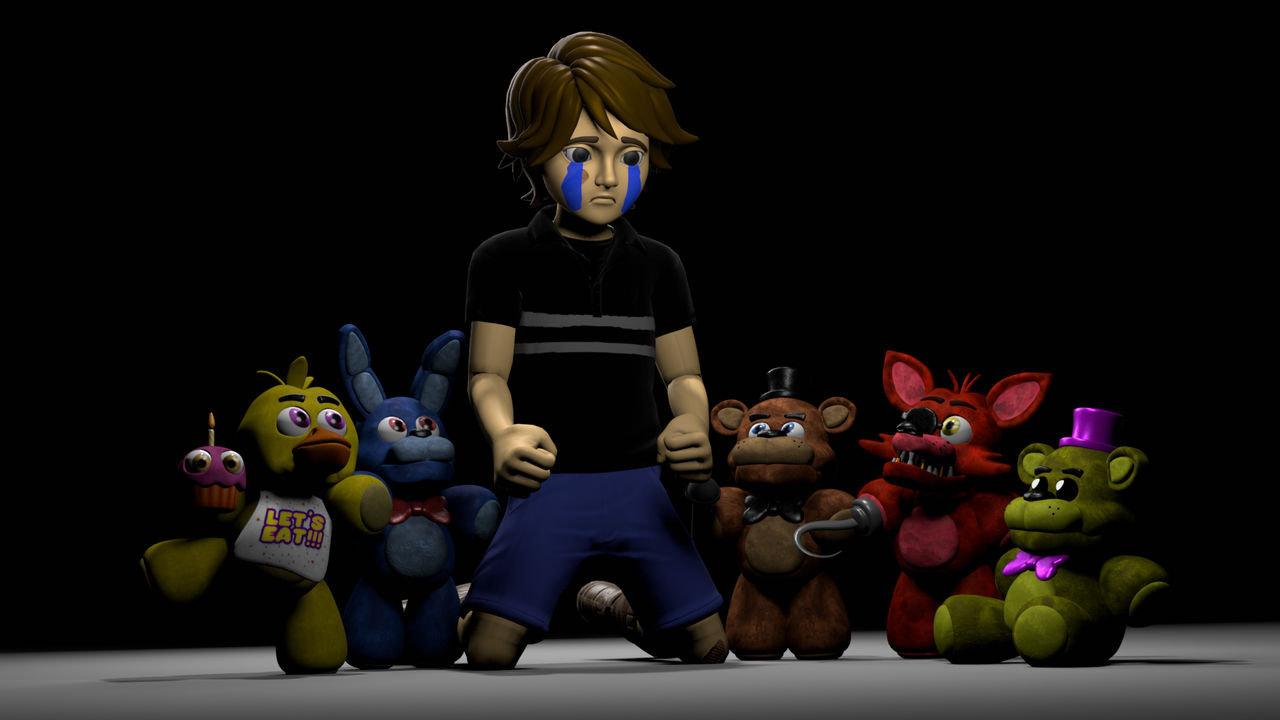 Crying Child and his Plushies