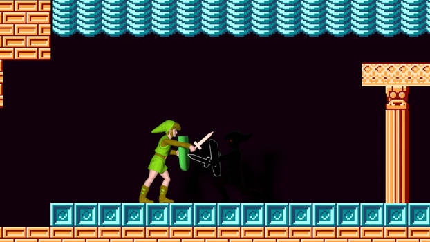 Zelda 2 Link vs Dark Link