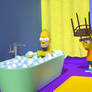 Bart interrupts Homer's bath