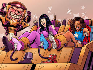 MODOK tickles Kate Bishop and America Chavez
