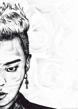 G-Dragon Fanart Black and White