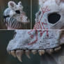 White Wolf Skull Mask with Runes