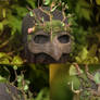 Mossy Mask with Snail companion