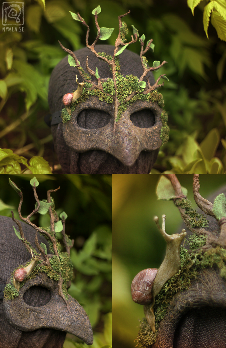 Mossy Mask with Snail companion by Nymla on DeviantArt