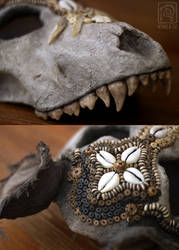 Beaded Wolf Skull Mask - Details