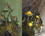 Forest Spirit Boar - Glowing mushrooms [for sale] by Nymla