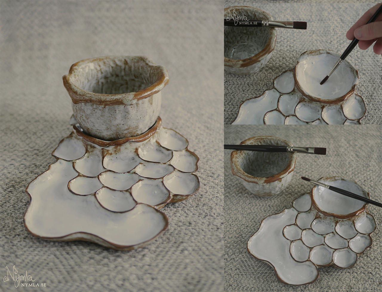 Ceramic Paint Palette w Cup by Nymla on DeviantArt