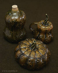 Ceramic Gourd Mug and Bottle and Jar