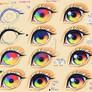 Step By Step - Rainbow eye tut + video