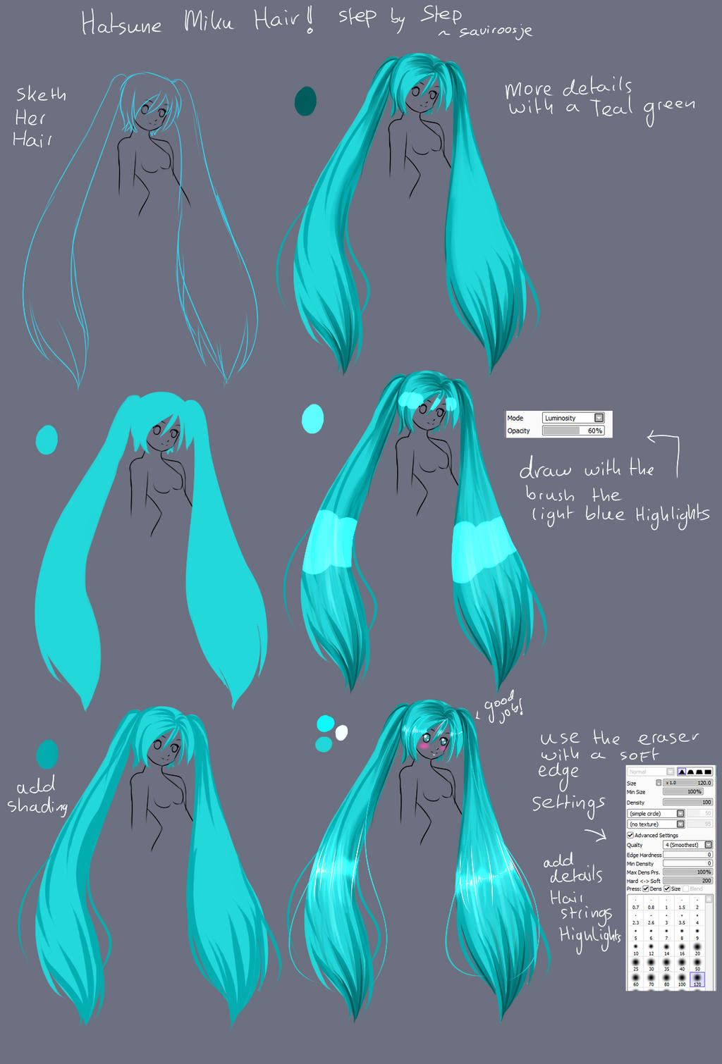 Step By Step - Hatsune Miku Hair Tut By Saviroosje On Deviantart