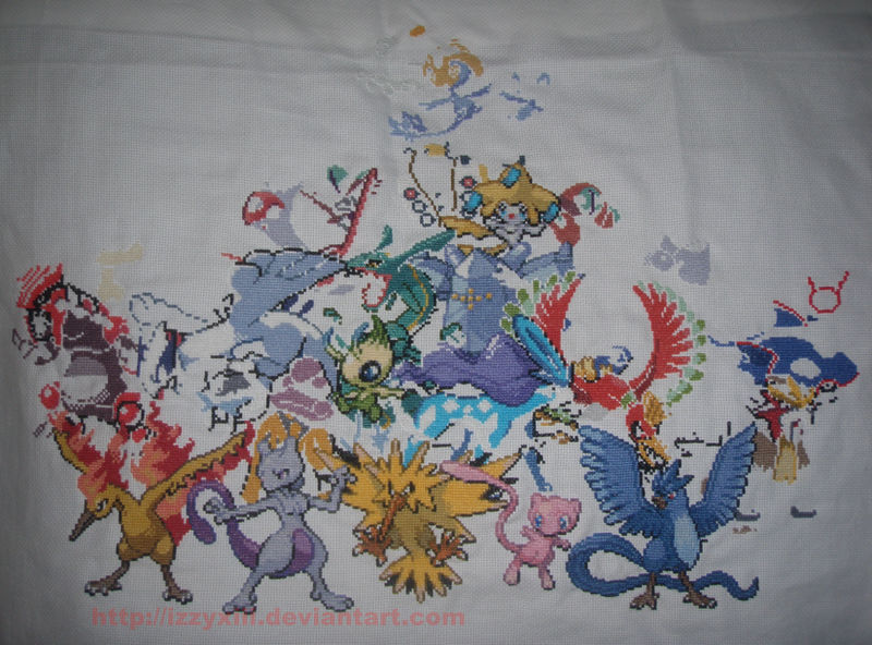 Legendary Pokemon x stitch WIP