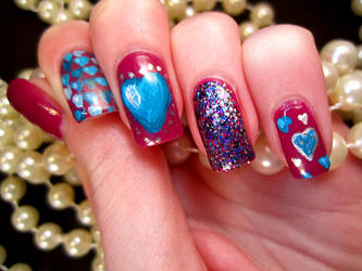 Valentine Heart Nail Art