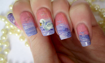 Swan Nail Art