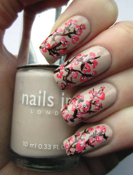 Pink Blossom Nail Art