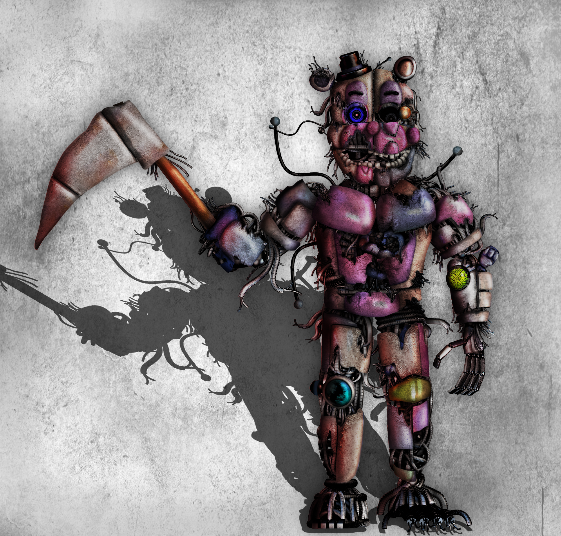 Foind this behind my bins (freddy render by scrappyboi on the fnaf