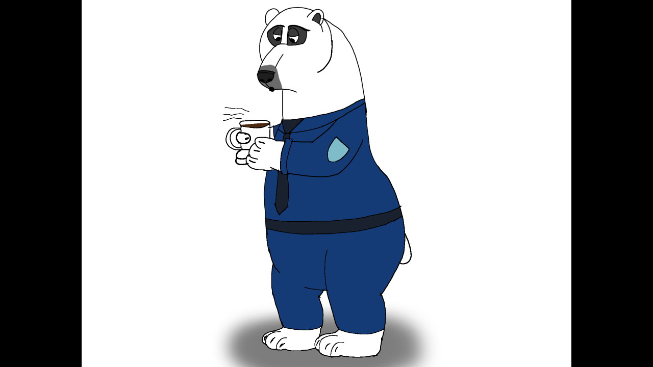 Zootopia: Polar Bear Cop Drinking Coffee by erodrigu259 on DeviantArt