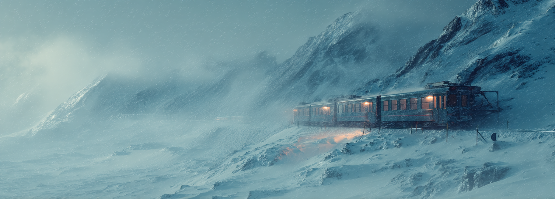 Trains Moving Through Snow storm by Heineashwood on DeviantArt