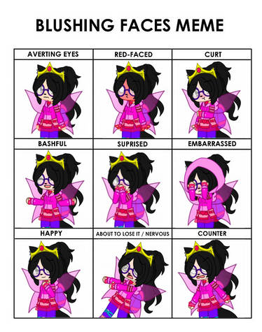 Blushing Faces Meme Blank Template (corrected) by LilyCelebi on