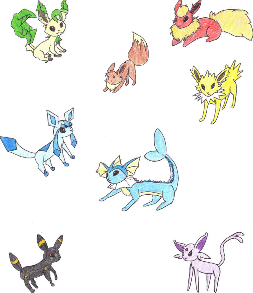 eeveelutions quick sketches by fishhawk00 on DeviantArt