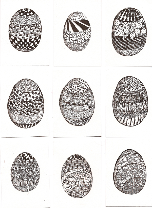 ATC Zentangle Easter Eggs