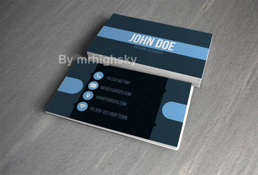 Cool blue business card