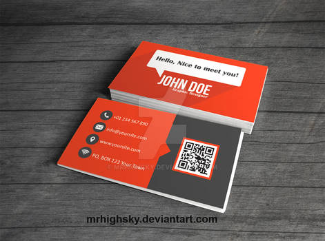 Orange and grey business card