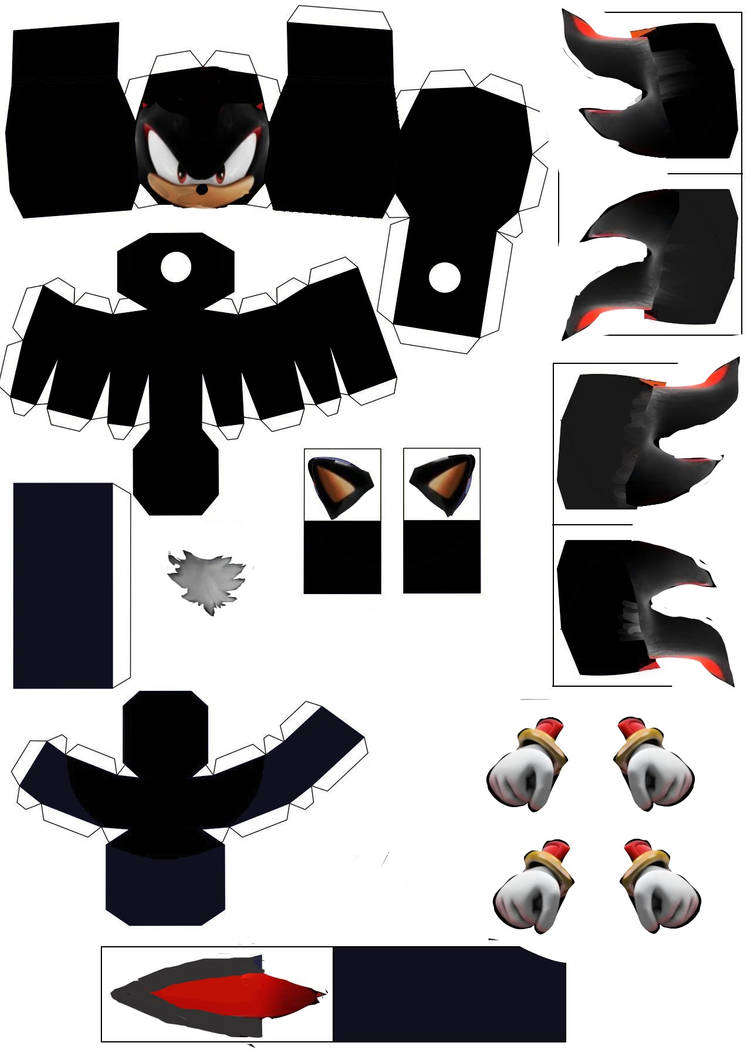 Shadow papercraft 1 by sonickrocket on DeviantArt