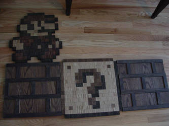 Mario bros wooden sculptures for sale