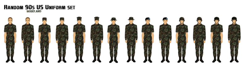 90s troops. Woodland uniform
