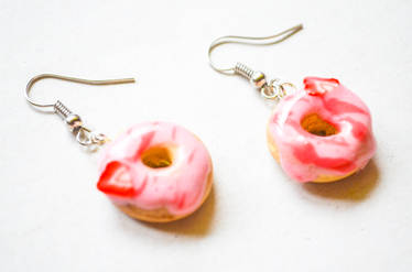 Strawberry donut earrings