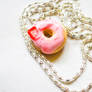 Strawberry donut necklace