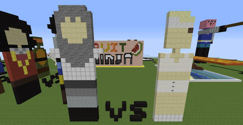 Miley Cyrus vs Joan of Arc. Minecraft Pixel Art.