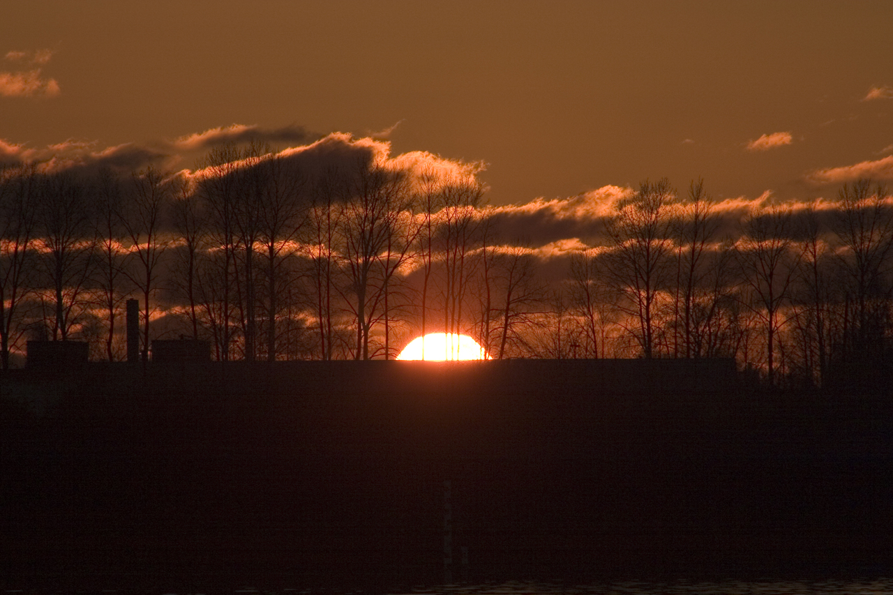 Sunset with sun almost gone