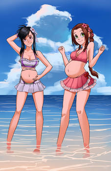 Tifa and Aerith at the Beach