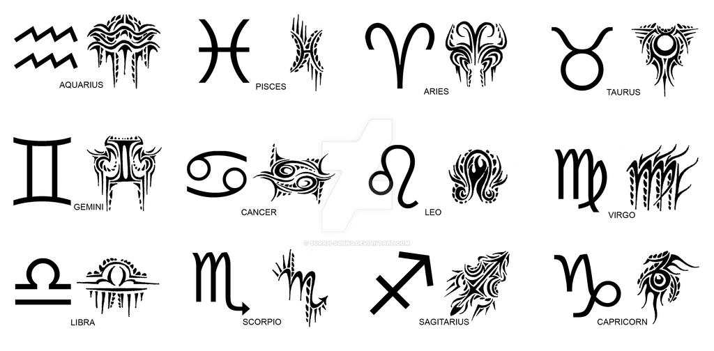 Zodiac Tribal Tattoos by sorah-suhng on DeviantArt