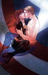 Captain America and Black Widow Reflection