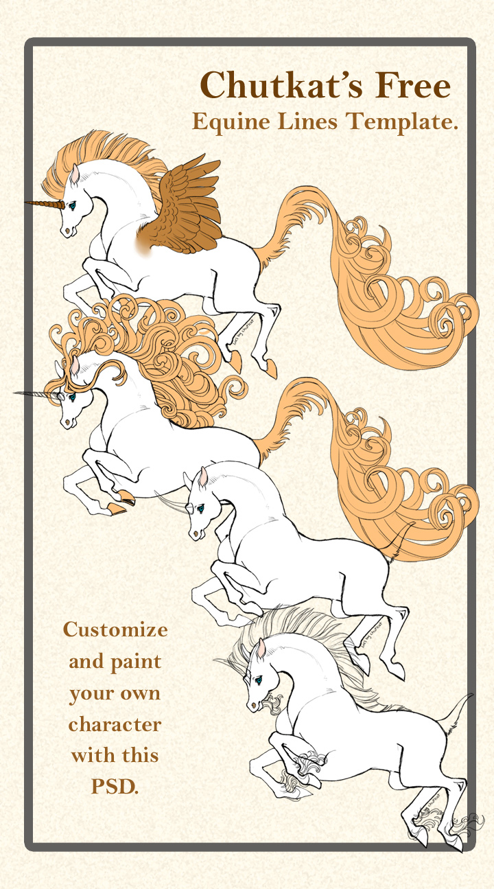 Free Equine Lineart Template