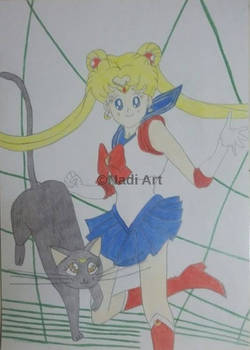 Sailor Moon and   Luna .