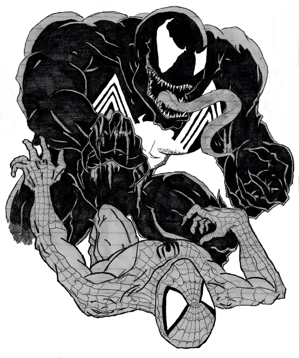 Venom vs Spider-Man ink
