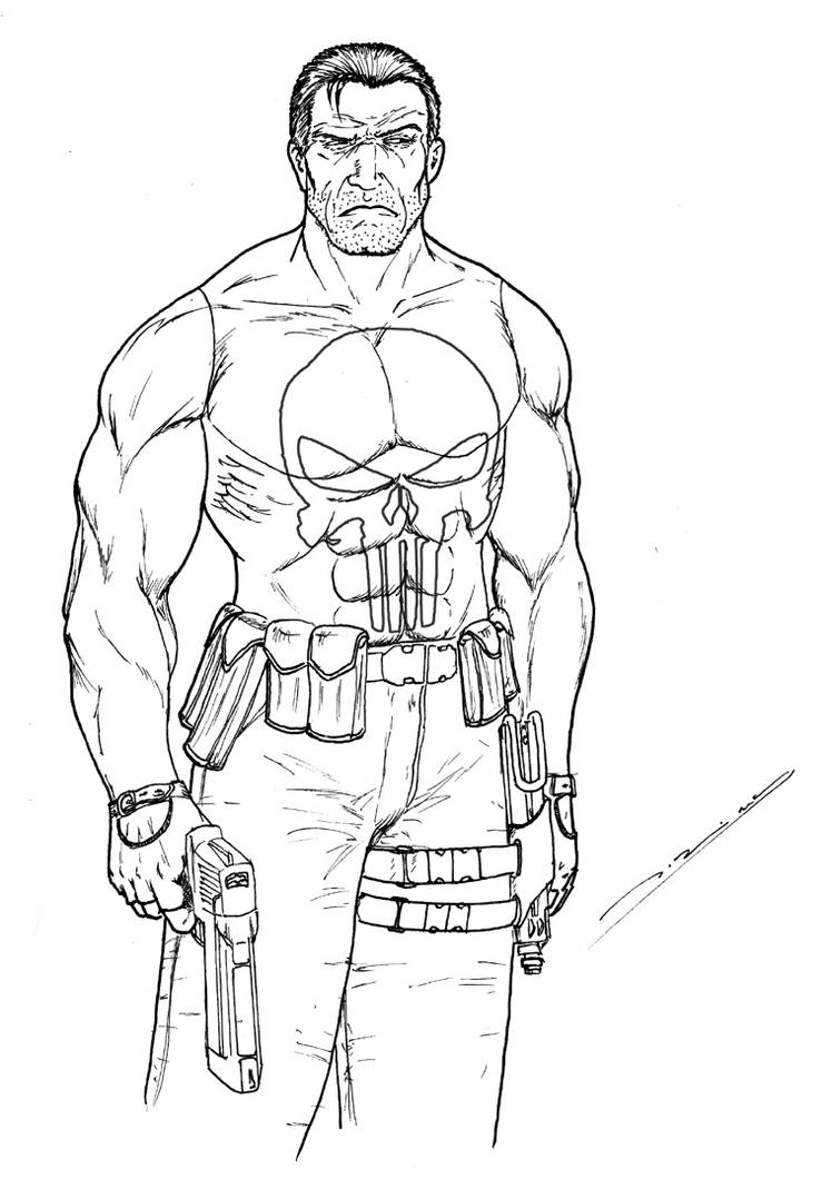 Punisher lineart by danolas on DeviantArt