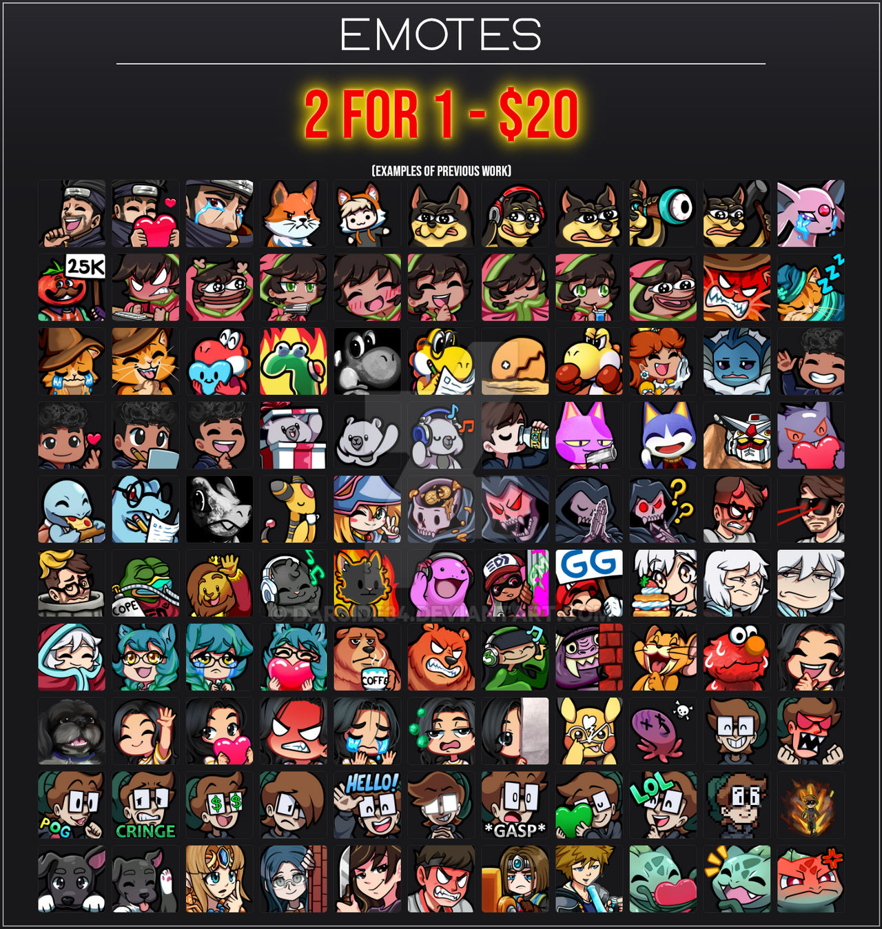 Emotes Sale by darside34 on DeviantArt