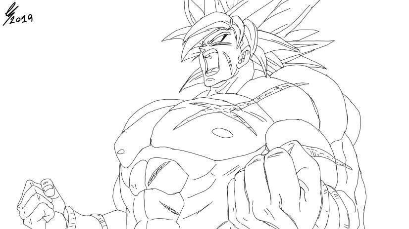 Finished Broly Super Saiyan Rage!!~ 1 by ZeroRedEye on DeviantArt