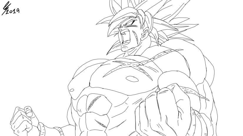 Finished Broly Super Saiyan Rage!!~ 1 by ZeroRedEye on DeviantArt